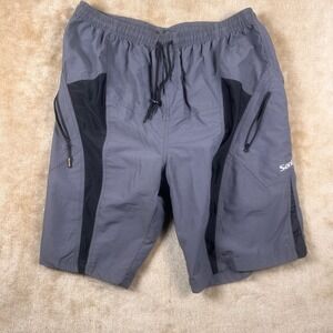 Santic Mens 3XL Gray Padded Cycling Shorts Mountain Biking MTB Zipper Pockets